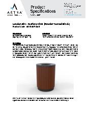 Astra Street Furniture London suite 80L open top litter bin (powder coated black) - Merbau hardwood specification