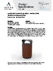 Astra Street Furniture London suite 80L covered litter bin (stainless steel) - Merbau hardwood specification