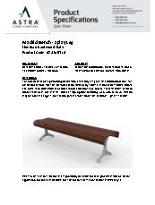 Astra Street Furniture Madrid suite – bench splay leg Merbau slat specifications