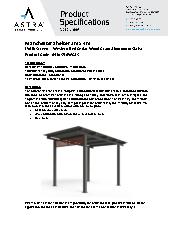 Manchester Shelter 3m x 4m (Wood Grain Western Red Cedar Aluminium Slat Screen) - Spec Sheet