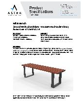 Astra Street Furniture Milan suite – bench 1500 Western Red Cedar specifications