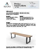 Astra Street Furniture Milan suite – bench 1800 Blonde Oak specifications