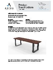Astra Street Furniture Milan suite – bench 1500 Merbau specifications