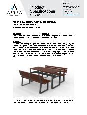 Milan picnic setting with seats 1500 from Astra Street Furniture. - Merbau Hardwood Specification