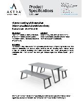 Vienna picnic setting with benches - anodised aluminium specification