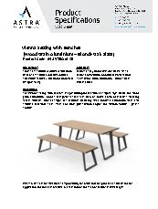 Vienna picnic setting with benches - Blonde Oak specification