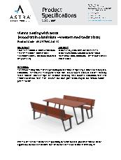 Vienna picnic setting with seats - Western Red Cedar specification