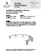 Astra Street Furniture Woodville 180° angled bench bolt down - anodised aluminium specification