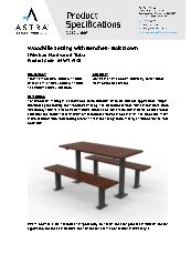 Astra Street Furniture Woodville picnic setting with benches bolt down - Merbau hardwood specification