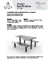 Astra Street Furniture Woodville picnic setting with benches in-ground - anodised aluminium specification