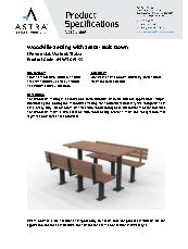 Astra Street Furniture Woodville picnic setting with seats bolt down - enviroslat Walnut specification
