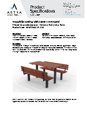 Astra Street Furniture Woodville picnic setting with seats in-ground - Western Red Cedar specification